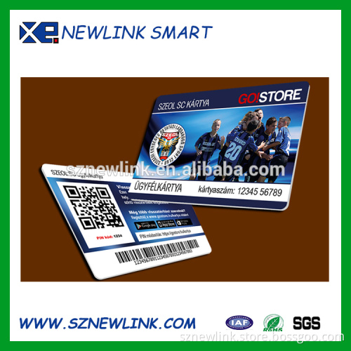 hot selling pringting for stores pvc gift card with flat barcode printing